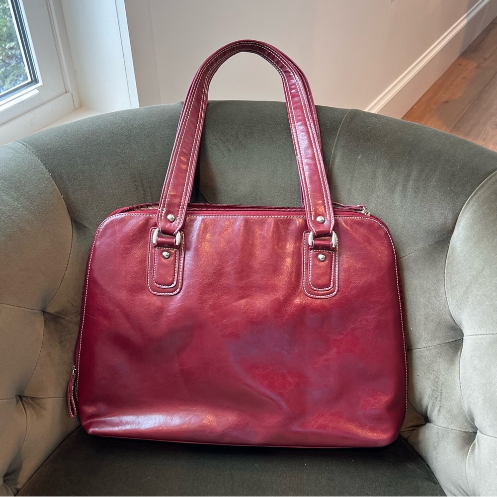 NWOT SAMSONITE Red Laptop Tote Work Carryall Teacher Bag Travel Vegan Fits 16.5” - Picture 15 of 16